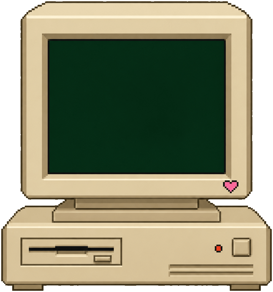 A beige 1990s computer with a CRT monitor